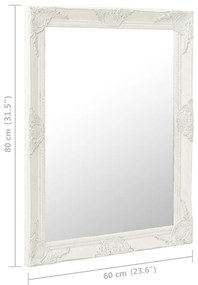 Oglinda de perete in stil baroc, alb, 60 x 80 cm 1, Alb, 60 x 80 cm