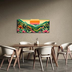 Tablou - Apus de soare multicolor (120x50 cm)