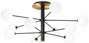 Lustra moderna cu 10 surse de lumina COSMOPOLITAN PL10 NERO OTTONE