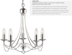 Candelabru traditional stil clasic Maypole argintiu 5L 6345-5SS SRT