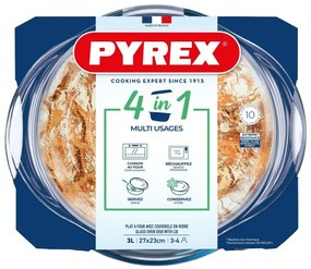 Pyrex Vas de sticlă cu capac rotund 3 l