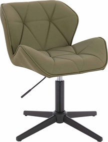 HR111CROSS Scaun Khaki Piele Ecologica Premium Soft cu Bază Neagră