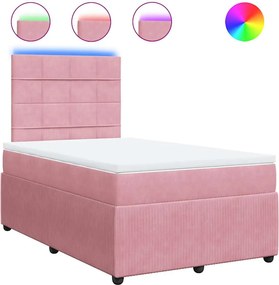 vidaXL Pat box spring cu saltea, negru, 120x190 cm, catifea