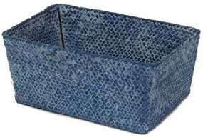 Coș tricotat compactor 30 x 20 x 13 cm, albastru