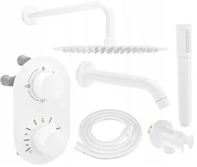 Mexen Kai DR70 set cadă-duș încastrat cu pară de tip ploaie25 cm, Albă - 77602DR70251-20