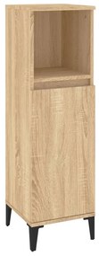 819815 vidaXL Dulap de baie, stejar sonoma, 30x30x100 cm, lemn prelucrat