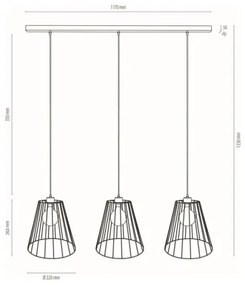 Lustră pe cablu Spot-Light DO19319304 ORAZIO 3xE27/60W/230 stejar