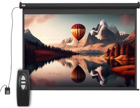 HOMCOM Ecran pentru Proiector de 84 inch, Reglabil cu Telecomandă, Ecran de Proiecție Compact, 171x130 cm, Negru | Aosom Romania