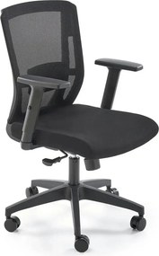 Scaun birou PAREDES, negru, stofa/plasa, 62x60x97/107 cm