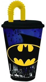 Batman Pahar cu pai Bat Signal, plastic, 430 ml