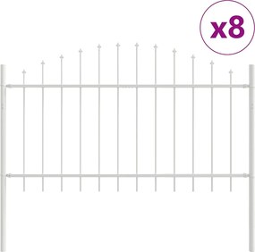 vidaXL Gard de Grădină 8 pcs Alb 170 x 140 cm