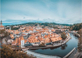 Tablou pe sticlă - Krumlov din Cehia (70x50 cm)