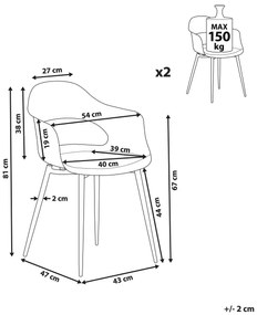 Set 2 buc scaune de sufragerie Unika (roz) . 1076298
