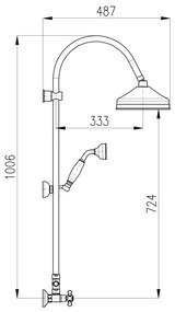 RAV Slezák MK181.5/3SM - Set de duș cu baterie MORAVA RETRO, alamă antichizată