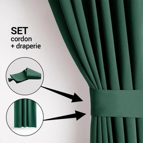 Draperie groasă blackout RESTILO verde închis 140 x 245 cm 1 buc