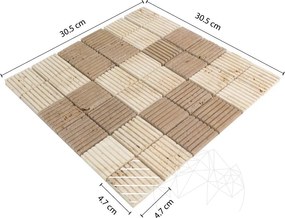 Mozaic Travertin Classic-Noce Rizat 4.7 x 4.7 cm