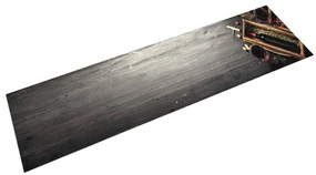 vidaXL Covor de bucătărie lavabil model sticlă vin, 60x300 cm, catifea