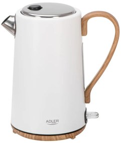 Fierbător electric Adler AD 1352, 2200W, 1,7 l, STRIX, bază rotativă, oprire automată, alb