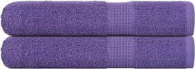 vidaXL Prosoape FROGN 2 buc., violet, 100x200 cm, 360 g/m²
