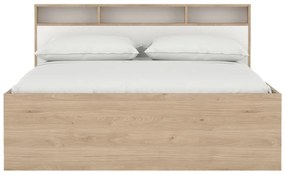Pat matrimonial în culoare naturală cu aspect de lemn de stejar cu spațiu de depozitare fără somieră 160x200 cm Ikast – Tvilum