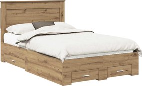vidaXL Cadru de pat cu sertar cu headboard cu depozitare Lemn compozit