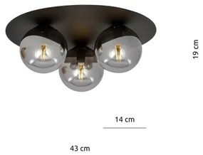 Plafonieră SOLAR 3xE14/10W/230V negru/gri
