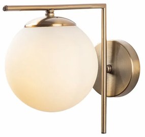 Aplica de Perete cu Abajur din Sticla 7141 - Antique, Soclu E14, Max. 40W, Culoare Antic