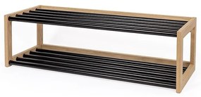 Suport de pantofi din metal negru/natural - Woodman