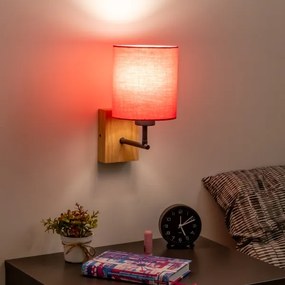 Lampă de perete Brilagi NUBILA WOOD 1xE27/25W/230V stejar/roz