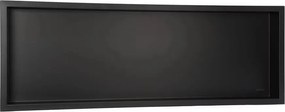 Raft incastrat dreptunghiular Balneo Wall-Box 90x30x10 cm negru periat