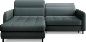 Colțar verde prăfuit extensibil/cu spațiu de depozitare cu tapițerie din catifea (cu colț pe partea stângă/cu șezlong) Gomsi – ELTAP