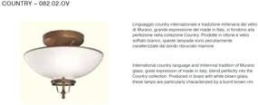 Plafoniera din alama cu sticla Murano Country 33,5cm