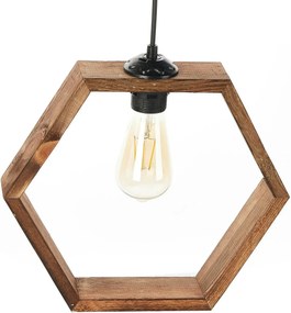 Lustra HEXAGON, stejar inchis, lemn, 15x15x70 cm