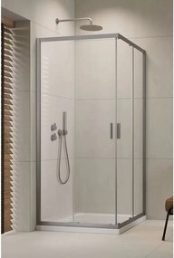 Cabina de dus dreptunghiulara cu usa glisanta Radaway Alienta 80x90 cm nichel periat-transparent