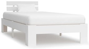 vidaXL Cadru de pat, alb, 100 x 200 cm, lemn masiv de pin