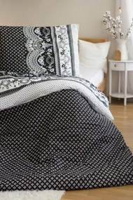 Lenjerie de pat policoton pentru 2 paturi CANZONE BLACK, negru Dimensiune lenjerie de pat: 2 buc 70 x 90 cm | 2 buc 140 x 200 cm