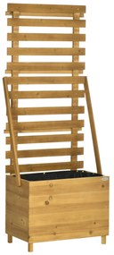 Outsunny Pată înaltă cu 3 rafturi, inclusiv rețea de susținere, rezistent la intemperii, lemn masiv, 63 cm x 39 cm x 160 cm, Natural | Aosom Romania