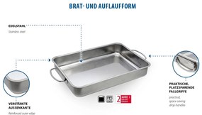 Elo 53435 Basic Tigaie din oțel inoxidabil 34 x 24x 5,5 cm