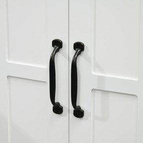 kleankin Dulap pentru Chiuvetă cu Piedestal, Dulap Sub Chiuvetă cu 2 Uși și Raft Reglabil, Dulap de Baie cu Decupaj în Formă de U, Alb | Aosom Romania