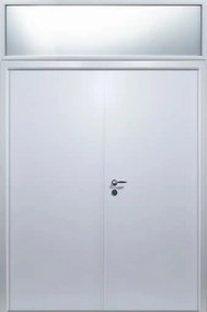 Usa de interior dubla plina cu supralumina   luminator - Colectia Basic Alb, Folie Decor