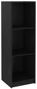 809940 vidaXL Bibliotecă/Separator cameră negru, 36x33x110 cm, lemn masiv pin