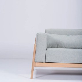 Canapea cu structură din lemn de stejar Gazzda Fawn, 180 cm, albastru - gri