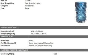 Vaza flori, Vas decorativ Angelito L albastru 114806 HZ