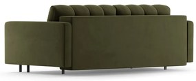 Canapea verde extensibilă, cu spațiu de depozitare cu tapițerie din catifea 222 cm Bali – Cosmopolitan Design