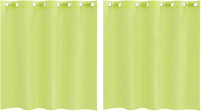 vidaXL Perdele Voile cu Oelii 2 buc Verde măr 140x140 cm