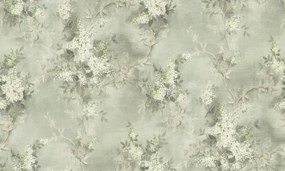 Tapet vinil living, verde floral, Liliac 5-1207