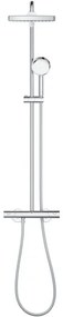 Coloana de dus cu termostat, Grohe Tempesta Cosmopolitan System 250 Cube New, cu 2 tipuri de jet, crom, 26689000