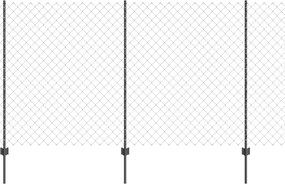 vidaXL Gard cu Stâlp Gri 1,4 x 10 m Oțel și PVC