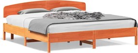 vidaXL Cadru de pat fără saltea, maro ceruit 180x200 cm lemn masiv pin