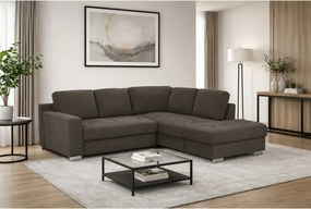 Coltar extensibil modern living ROCA, sezlong dreapta, stofa catifelat